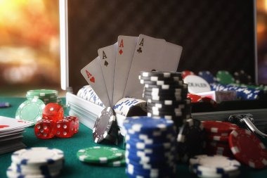 Live-dealer blackjack studio with multiple camera feeds